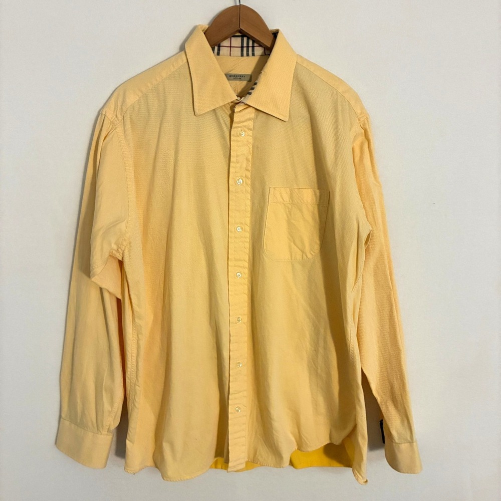 Burberry London Shirt Mens Size 17.5-L Nova Check Flip Cuff USA Made Designer - Picture 2 of 11